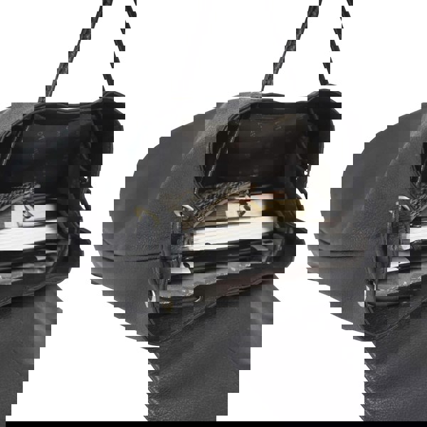 Assots London 'GRACE' Black Full Grain Leather Flap-over Backpack