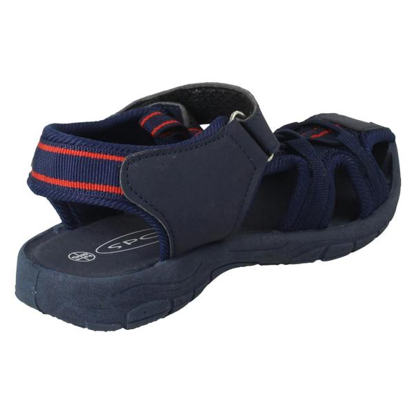 Spot On Boys Spot On Elastic Lace Hook and Loop Strap Casual Sandals N0074