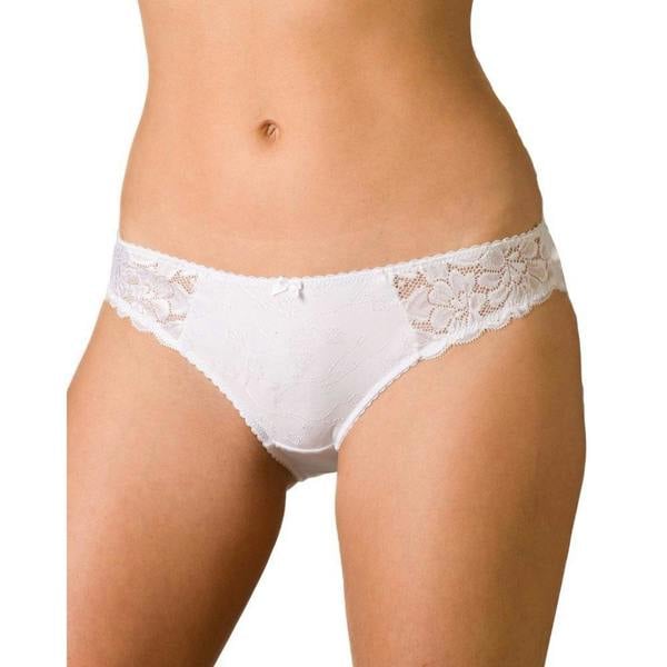 Three Pack White Serenity Jacquard High Leg Briefs
