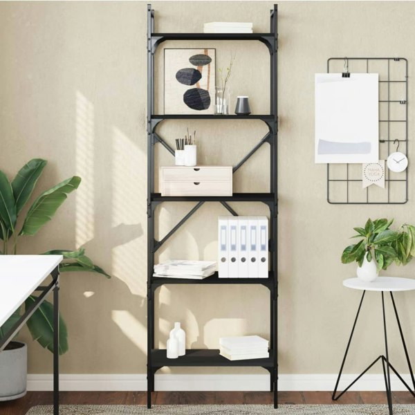 Berkfield Bookcase 5-Tier Black 56x31.5x174 cm Engineered Wood