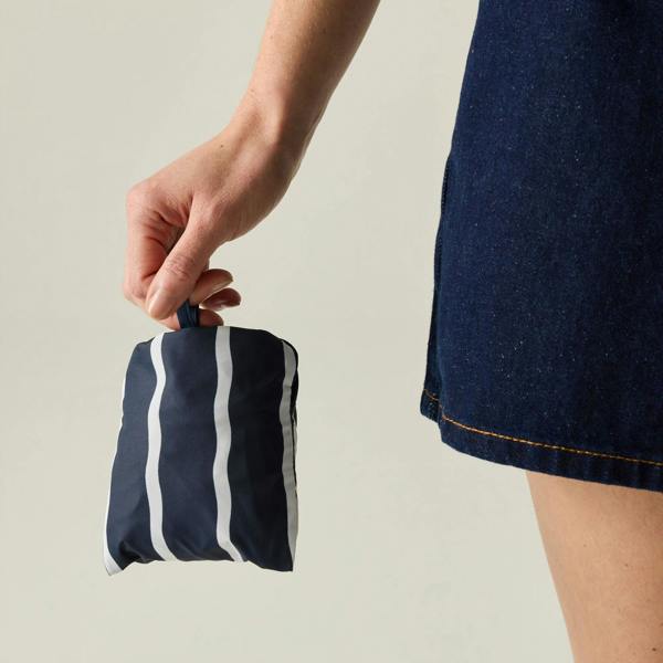 Regatta Wavy Striped Packaway Shopper Bag - Navy/White - 