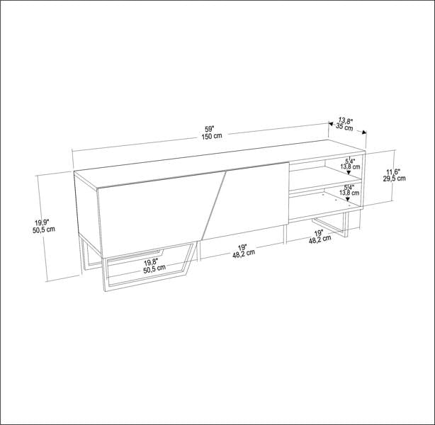 Decorotika Denasse Modern Tv Stand TV Cabinet for TV's up to 60"