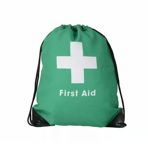 Hy First Aid Symbol Drawstring Bag - Green/Black