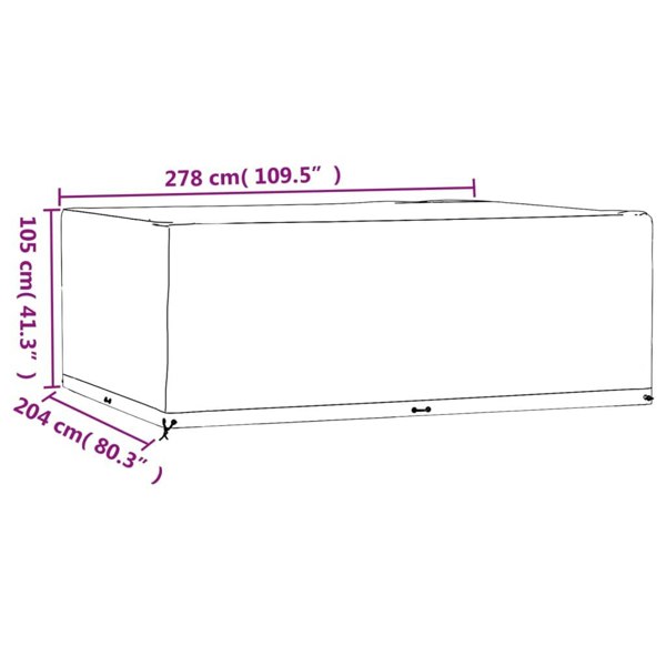 Berkfield Garden Furniture Covers 2 pcs 16 Eyelets 278x204x105 cm Rectangular