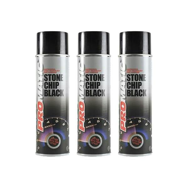Promatic 3X Promatic Stonechip Black Spray Paint 500ml