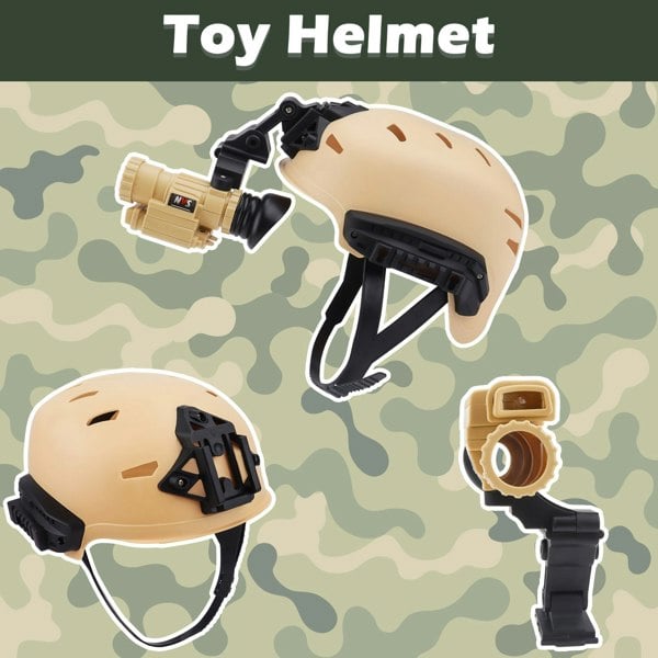 deAO Toys Camouflage Desert Soldier Costume Role Play Set with Helmet