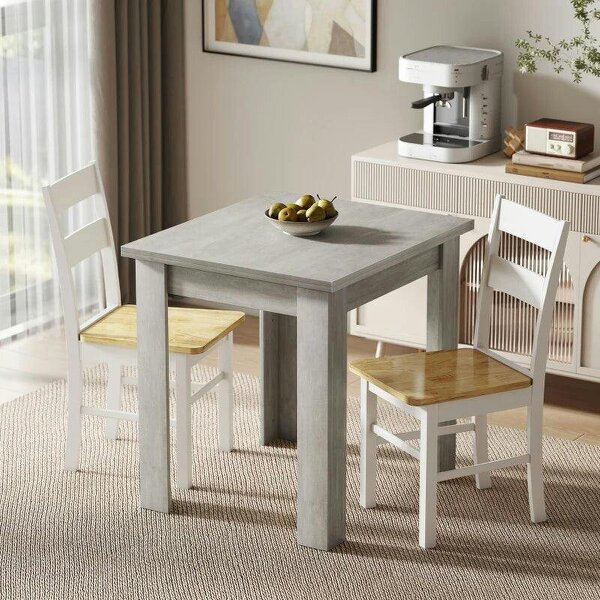 Folding Dining Table for 4-6, Rectangular Extendable Drop Leaf Table for Small Spaces, 140 x 80 x 77.5 cm, Grey