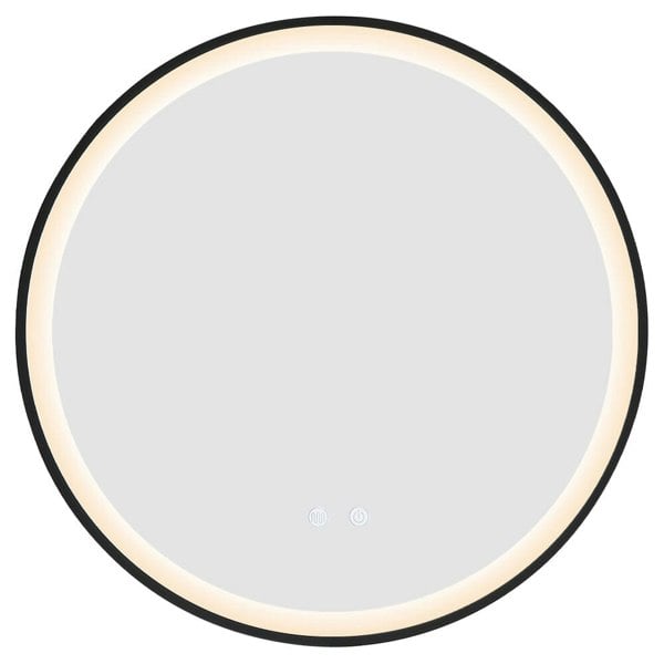 Round Metal Framed LED Wall Mirror Bathroom Mirrors Living and Home