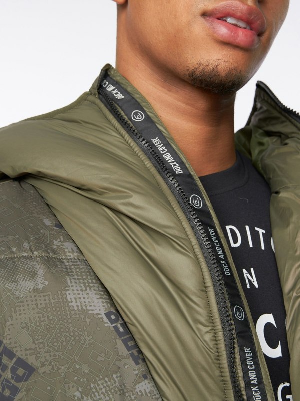 Duck and Cover Ryebank Padded Jacket Olive Camo