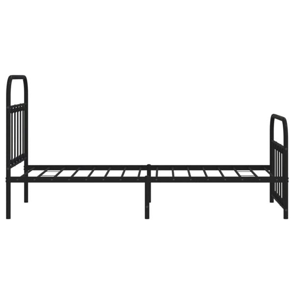 Berkfield Metal Bed Frame with Headboard and Footboard Black 90x200 cm
