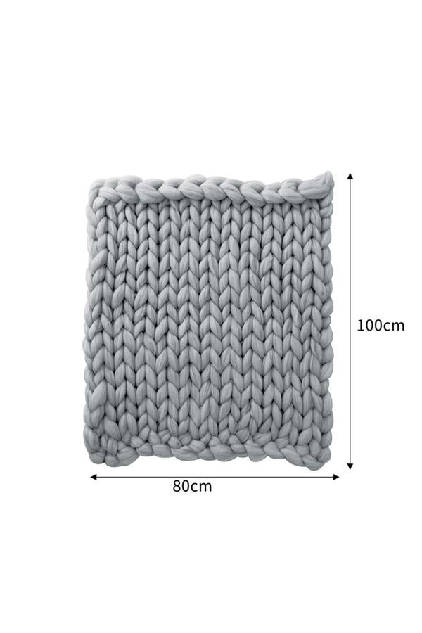 Living and Home 100cm L x 80cm W Office Chunky Knitted Nap Blanket Home Decor Sofa Throw Blanket