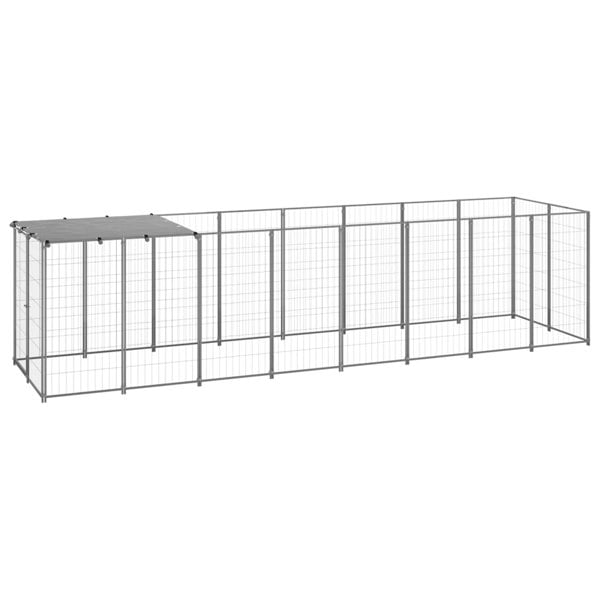 Berkfield Dog Kennel Silver 4.84 m�__ Steel
