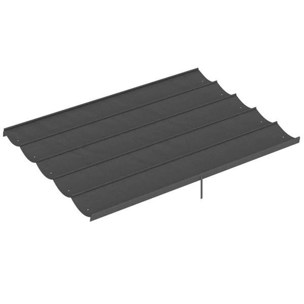 Retractable pergola canopy fabric in dark grey with scalloped edge and small grommets