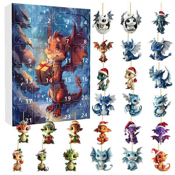 Leaper Christmas Calendar Blind Box Acrylic Cartoon Dragon Ornament