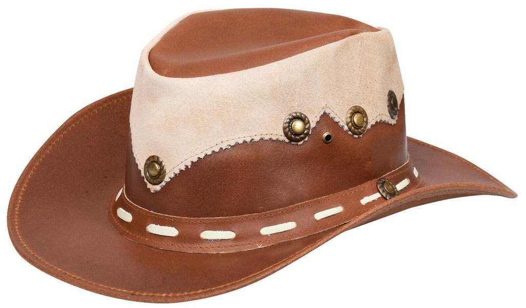 Infinity Leather Australian Western Style Cowboy Outback Real Leather And Suede Aussie Bush Hat