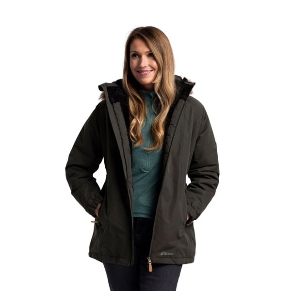 Trespass Women's Celebrity Insulated Longer Length Fleece Lined Parka Jacket - Dark Vine