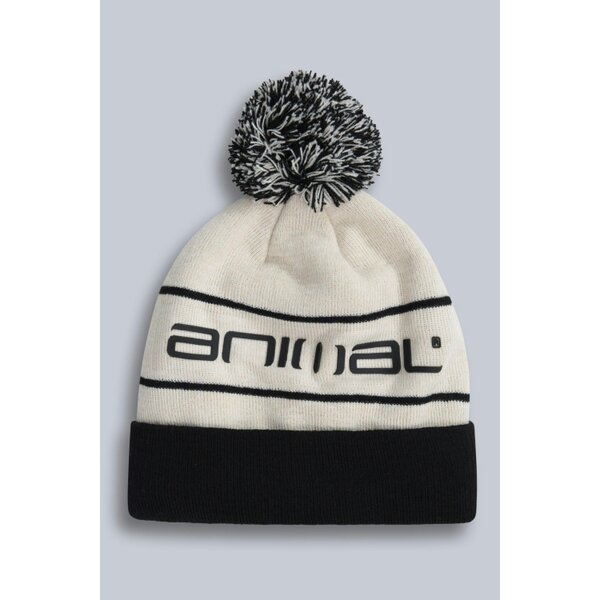 Animal Dylan Pom Pom Recycled Skiing Beanie - Cream