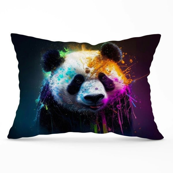 Warren Reed Panda Face Splashart Colourful Cushions