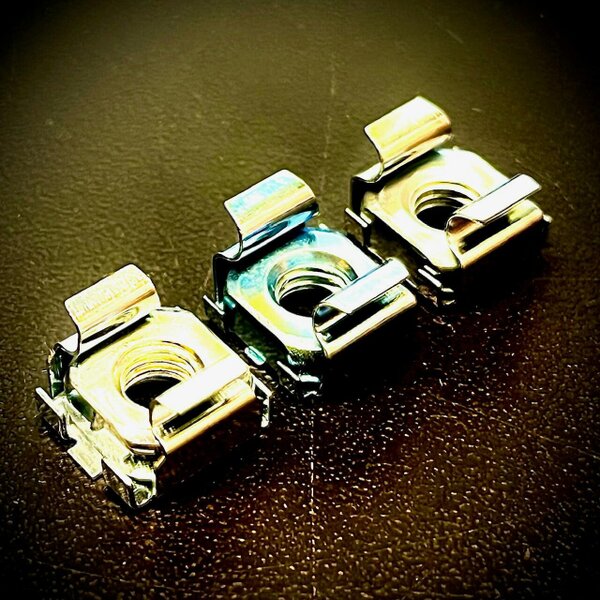 Fixaball M6 Cage Clip Captive Nut plus M6 x 15 Pozi Pan Machine Screw - M6 Cage Nut
