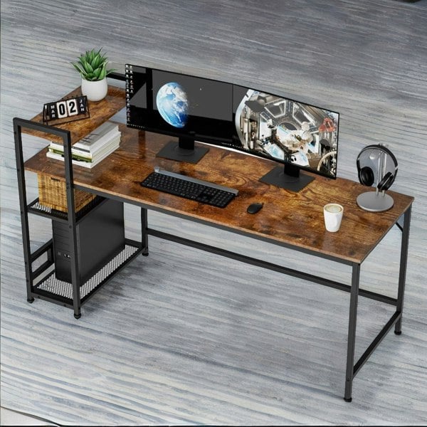 Rafaelo Mobilia Industrial 4 Tier Writing Desk 160CM Wide