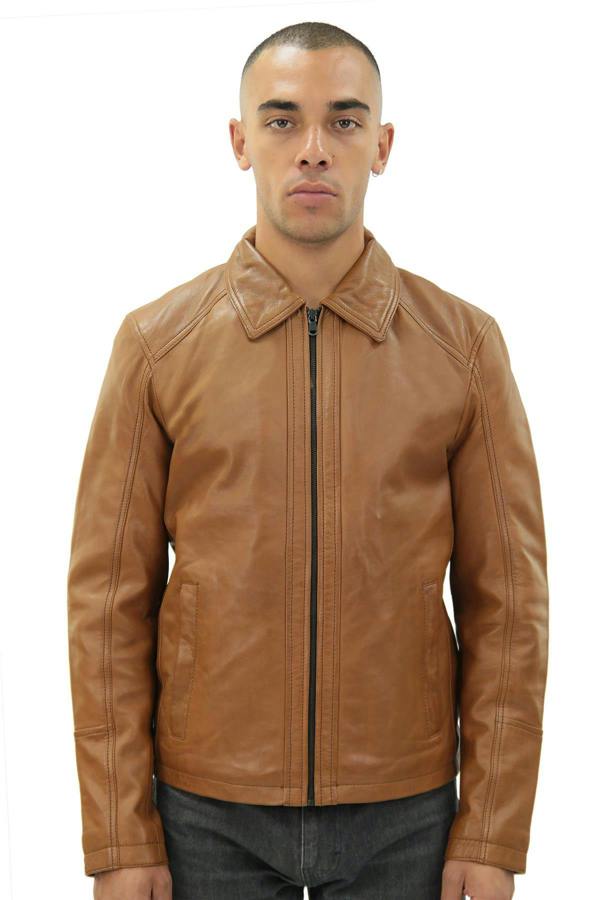 Infinity Leather Mens Smart Classic Harrington Leather Jacket-New York