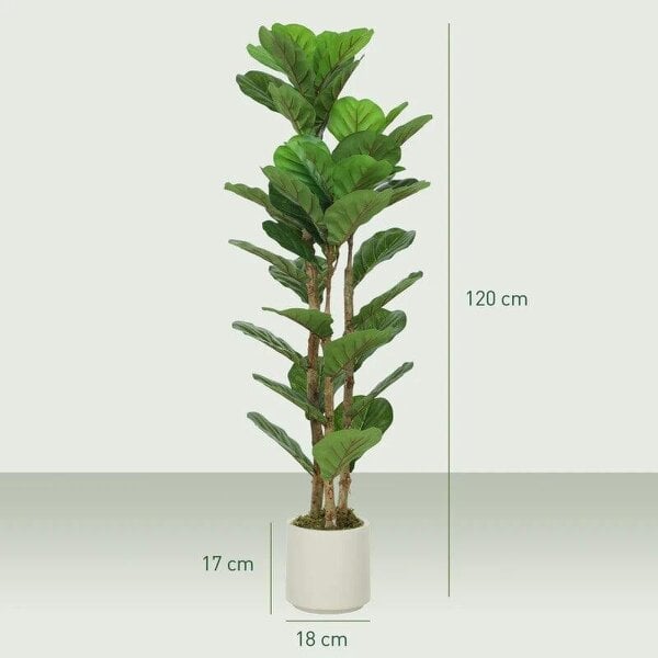 120cm Artificial Fiddle Leaf Fig Tree - Green
