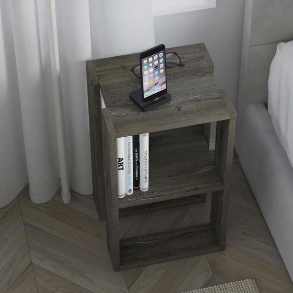 Decortie Lonie Modern Bedside Table Nightstand with Storage Width 34cm