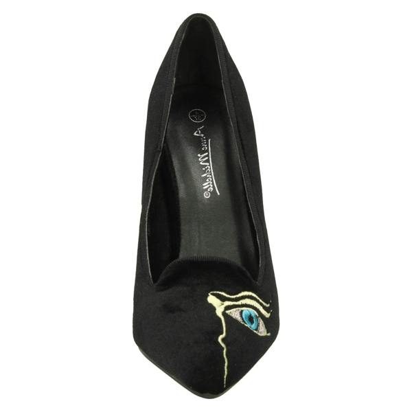 Anne Michelle Ladies Anne Michelle Eye Print Vamp Court Shoes