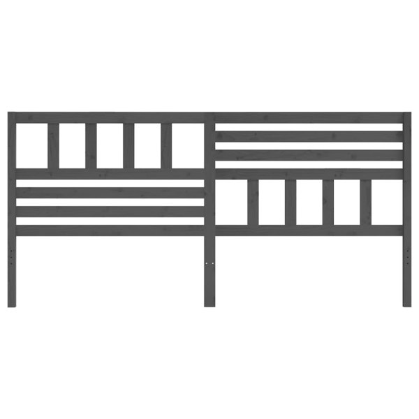 Berkfield Bed Headboard Grey 206x4x100 cm Solid Wood Pine