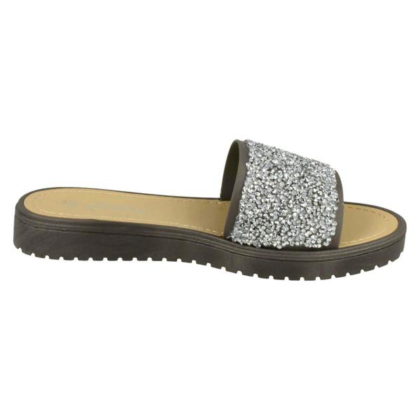Savannah Ladies Savannah Open Toe Glitter Front Sandals