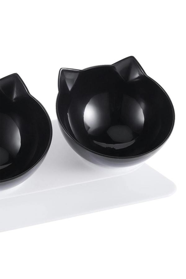 Living and Home 15° Tilted Elevated Feeder with Double Cat Bowls