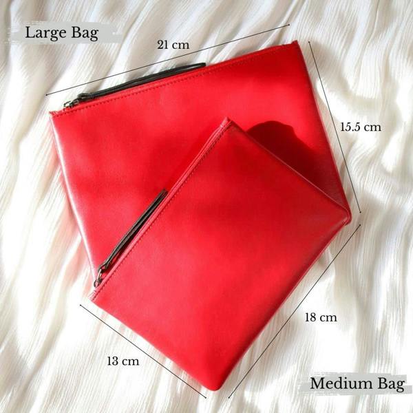 PRIMEHIDE Large Size Leather Zip Pouch