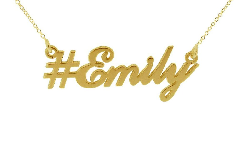Christopher James of London Hashtag Carrie Style Personalised Name Necklace