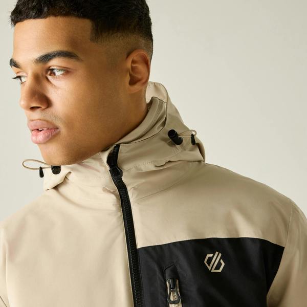 Dare 2B Mens Halfpipe IV Colour Block Ski Jacket - White Pepper/Black - 