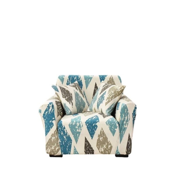 Anyhouz Anyseat 1 Seater Sofa Cover Khaki Blue Style and Protection For Living Room Sofa Chair Elastic Stretchable Slipcover
