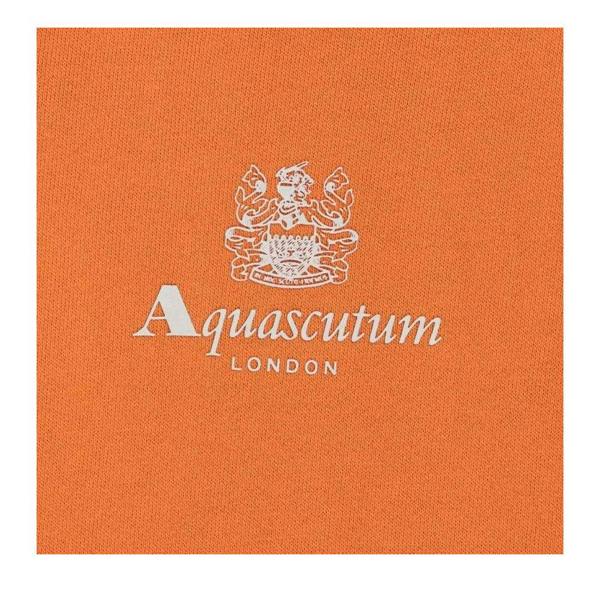 Aquascutum Mens Active Small Logo Hoodie - Rust Orange - 
