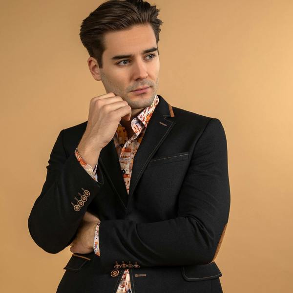 SIGNATURE EQUESTRIAN JACKET WITH SANTORINI LINING - Premium Men's Patterned Shirt by Claudio Lugli | Bold Design, Tailored Fit, Best Printed Shirts