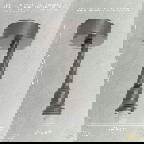 Contemporary Designer Short Semi Flush Pearl Grey Ceiling Rose Light Image 7