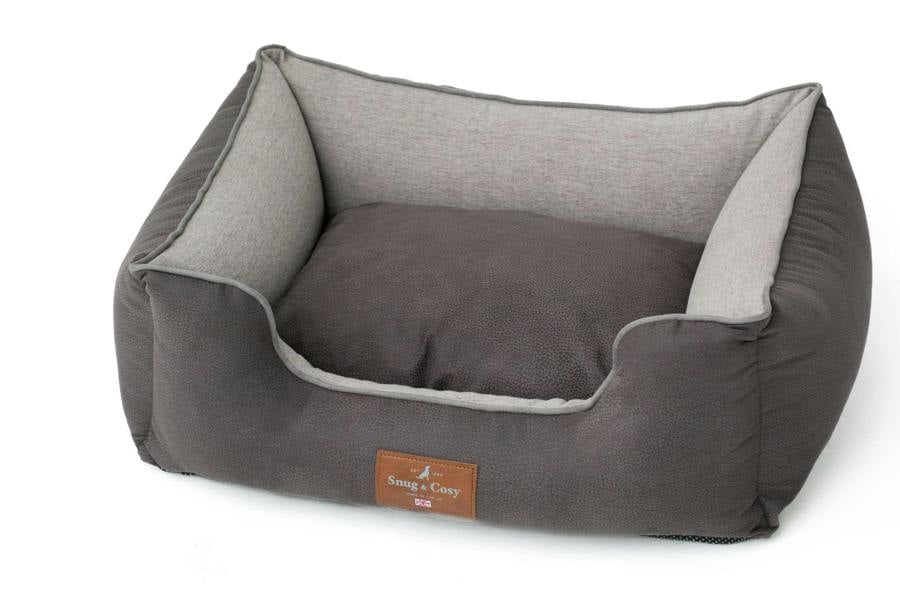 ELEGANCE Faux Leather High Sided Orthopaedic Dog Pet Bed - Dog Bed for dogs Snug and Cosy Pets