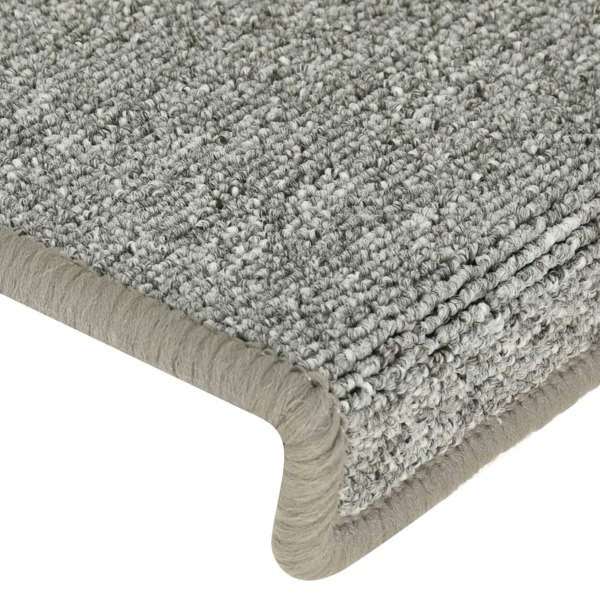Berkfield Carpet Stair Treads 15 pcs 65x21x4 cm White and Grey