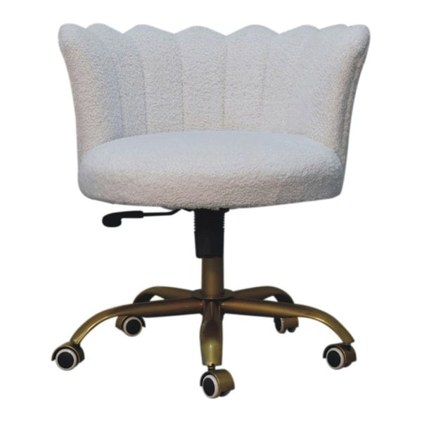 Artisan Furniture White Boucle Swivel Chair