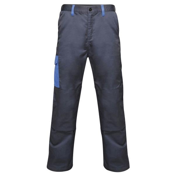 Regatta Mens Contrast Cargo Work Trousers - Navy/ New Royal Blue