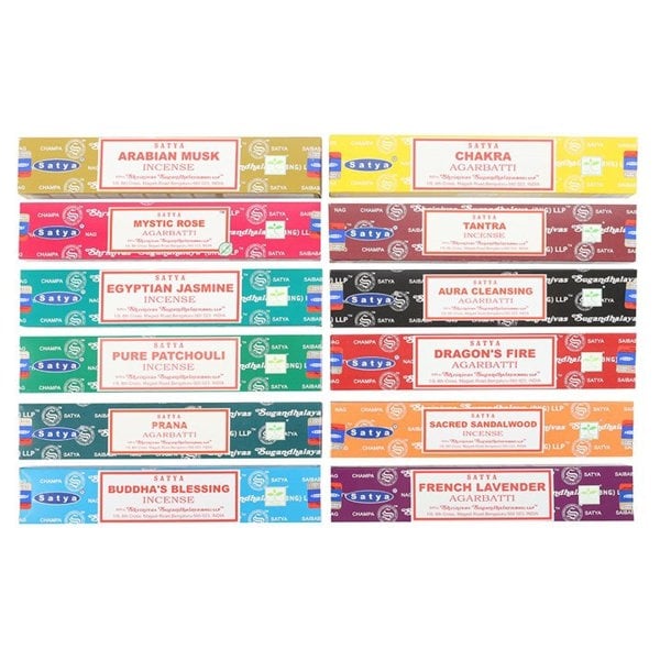 Serano 12 Packs of Assorted Fragrance Incense Sticks by Satya