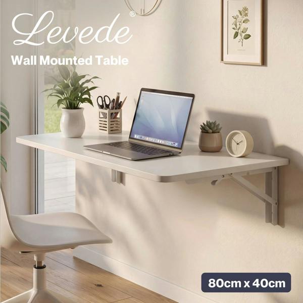 Levede Wall Mounted Table Foldable Floating Computer Desk Study Workstation 80cm