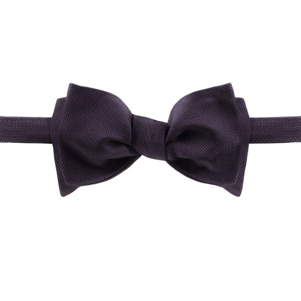 Alexander McQueen dark purple woven silk bow tie