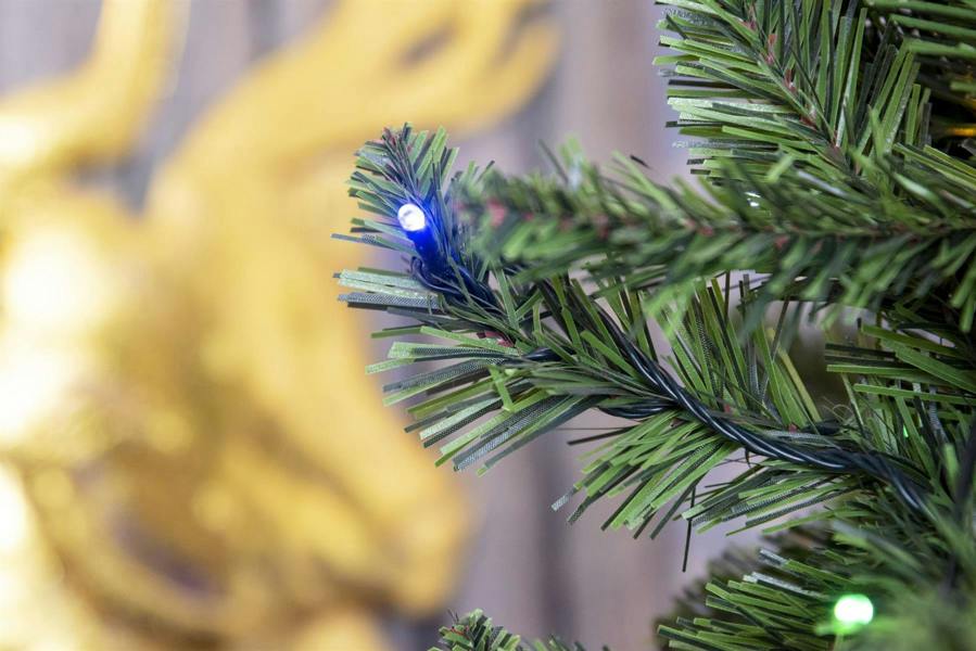 7ft Green Imperial Pine Pre-Lit Artificial Christmas Tree with Multicolour LEDs image 4