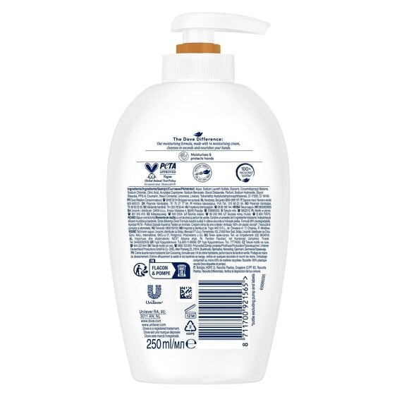 Dove Moisturising Hand Wash, Pampering Care with Shea Butter & Vanilla, 250ml