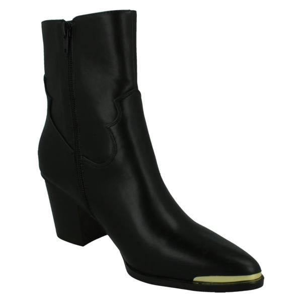 Spot On Ladies Spot On Mid Cuban Heel Cowboy Ankle Boots F51228