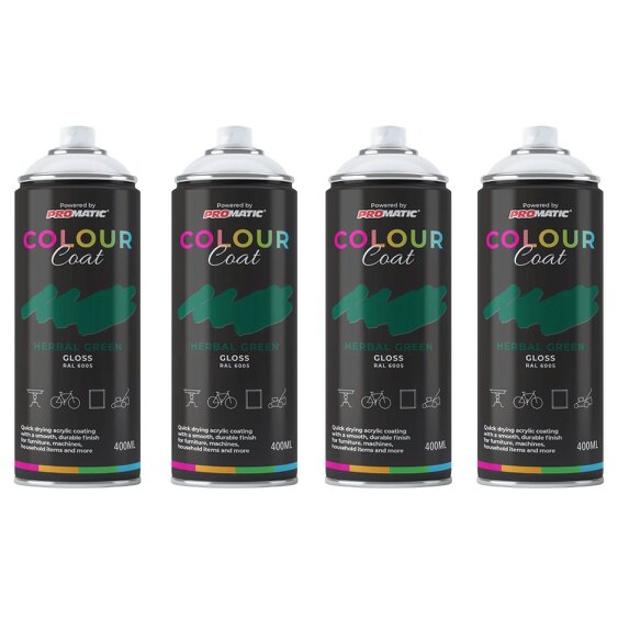 Colour Coat 4X Herbal Green RAL 6005 Gloss Spray Paint 400ml