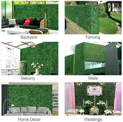 HYGRAD BUILT TO SURVIVE Artificial Boxwood Hedge Panels 50×50cm – Green Wall Screening, Pack of 12 | HYGRAD®